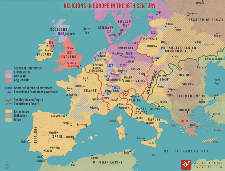 Religions in Europe in the 16th century