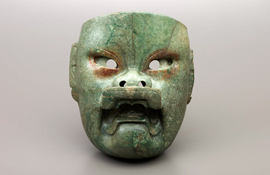 Olmec-style mask, 900–300 B.C.E., jadeite, 20.64 x 17.78 x 10.8 cm (Dumbarton Oaks, Washington, D.C.)