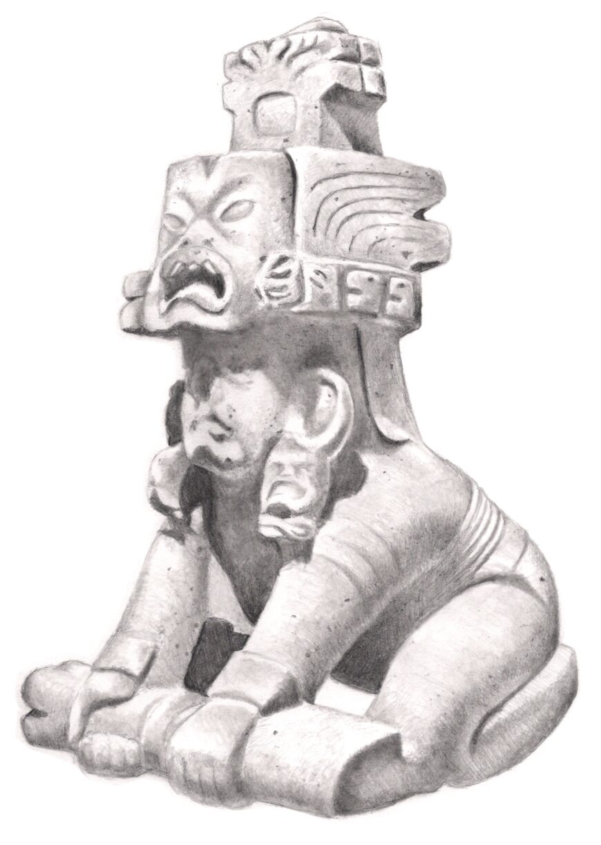 San Martín Pajapan Monument 1 (drawing by Randall Felker, owned by author) © Randall Felker