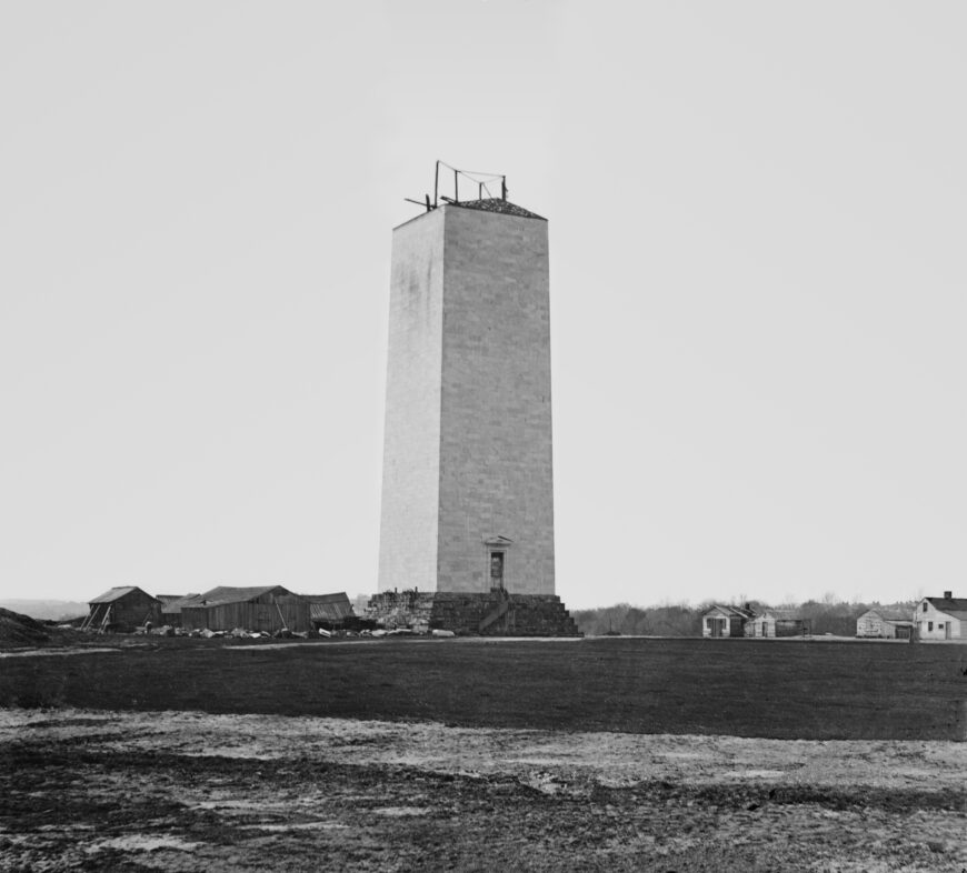Matthew Brady, Washington Monument, circa 1860, glass plate (wet collodion)