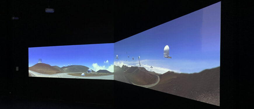 Installation (detail), Ahilpapa Rands, Lift Off, installed at Bernice Pauahi Bishop Museum, 2022 (photo: Christopher Rohrer, courtesy of Hawaiʻi Contemporary and the artist) © Ahilpapa Rands
