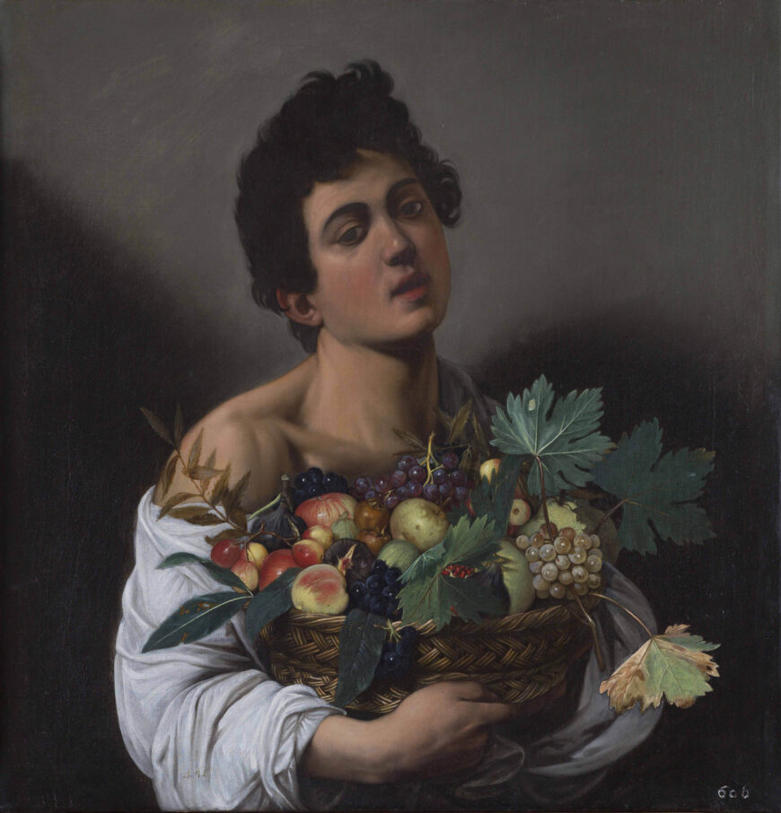 Caravaggio, Boy with a Basket of Fruit, c. 1593–95, oil on canvas, 70 x 67 cm (Borghese Gallery, Rome)