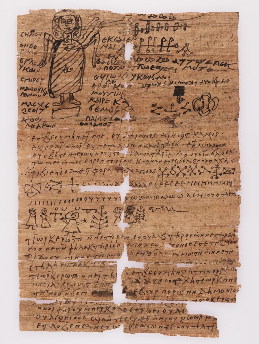 Magical Text (Spell to Acquire a Beautiful Voice), 6th–7th century (Coptic; Egypt), ink on papyrus, 37.3 x 25.4 cm (Beinecke Rare Book and Manuscript Library, Yale University, New Haven)