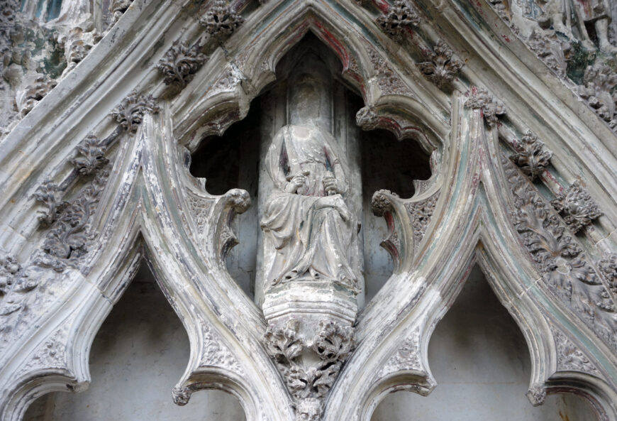 Figure beheaded during the iconoclasm of the English Reformation, Lady Chapel, completed 1349, Ely Cathedral, Cambridgeshire, England (photo: Steven Zucker, CC BY-NC-SA 2.0)