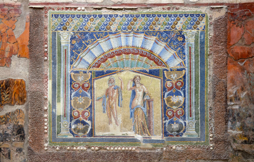 Neptune and Amphitrite, before 79 C.E., mosaic, garden of the House of Neptune and Amphitrite, Herculaneum (photo: Carole Raddato, CC BY-SA 2.0)