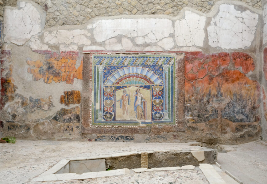 Neptune and Amphitrite, before 79 C.E., mosaic, garden of the House of Neptune and Amphitrite, Herculaneum (photo: Francisco Anzola, CC BY 2.0)
