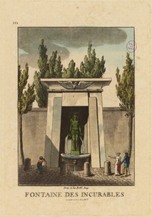 Engraving by Louis Lecoeur, Fontaine des Incurables, c. 1810, 16.1 x 11.3 cm (Musée Carnavalet, Paris)