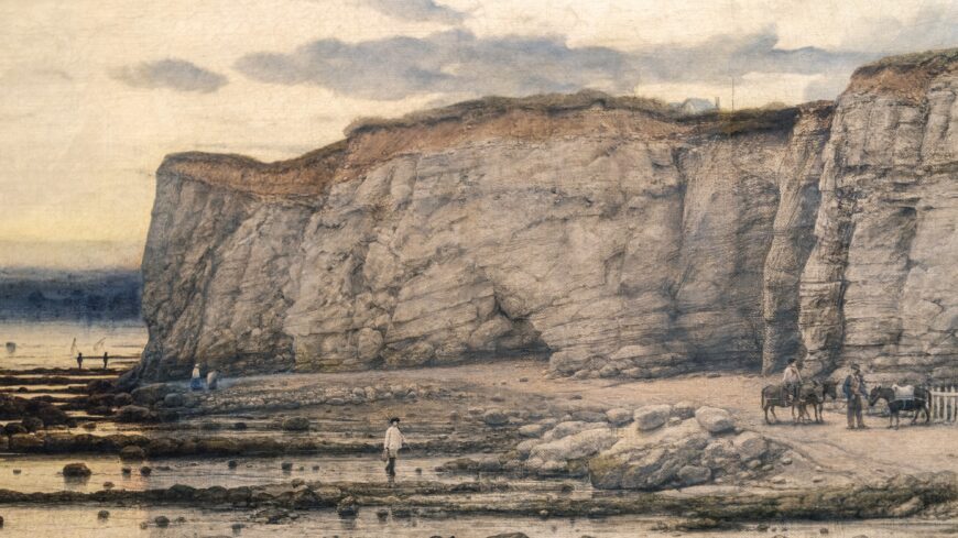 Landscape (detail), William Dyce, Pegwell Bay, Kent - a Recollection of October 5th 1858, c. 1858–60, oil on canvas, 63.5 x 88.9 cm (Tate, London; photo: Steven Zucker, CC BY-NC-SA 2.0)