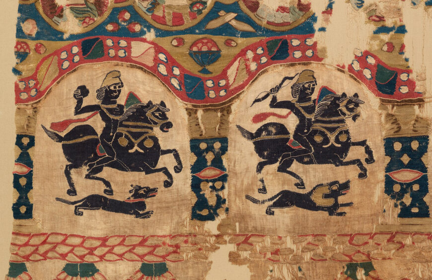 Fragment from a Coptic Hanging, 5th century (attributed to Egypt), linen, wool, plain weave and tapestry weave, 104 x 63 cm (The Metropolitan Museum of Art, New York)