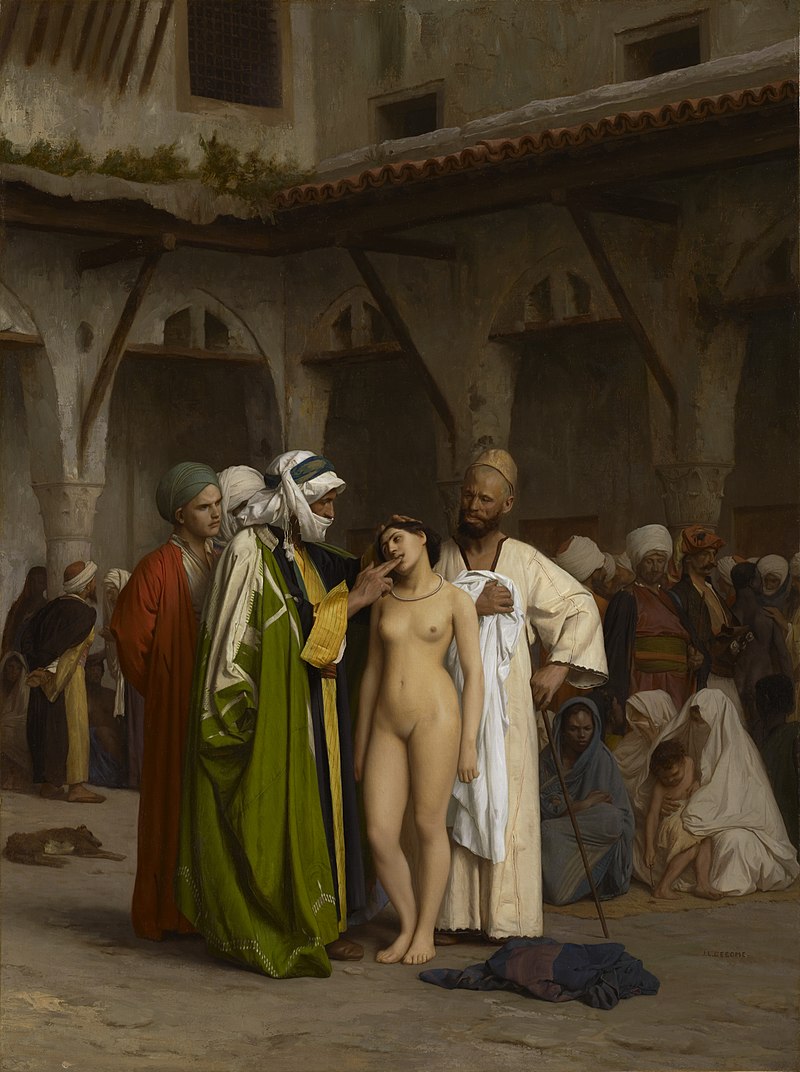 Jean-Léon Gérôme, The Slave Market, 1866, oil on canvas, 84.8 x 63.5 cm (Sterling and Francine Clark Art Institute, Williamstown)