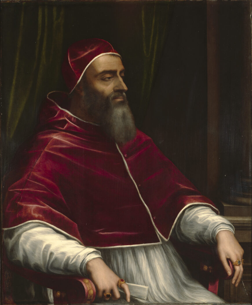 Sebastiano del Piombo, Pope Clement VII, c. 1531, oil on slate, 105.4 x 87.6 cm (J. Paul Getty Museum, Los Angeles)