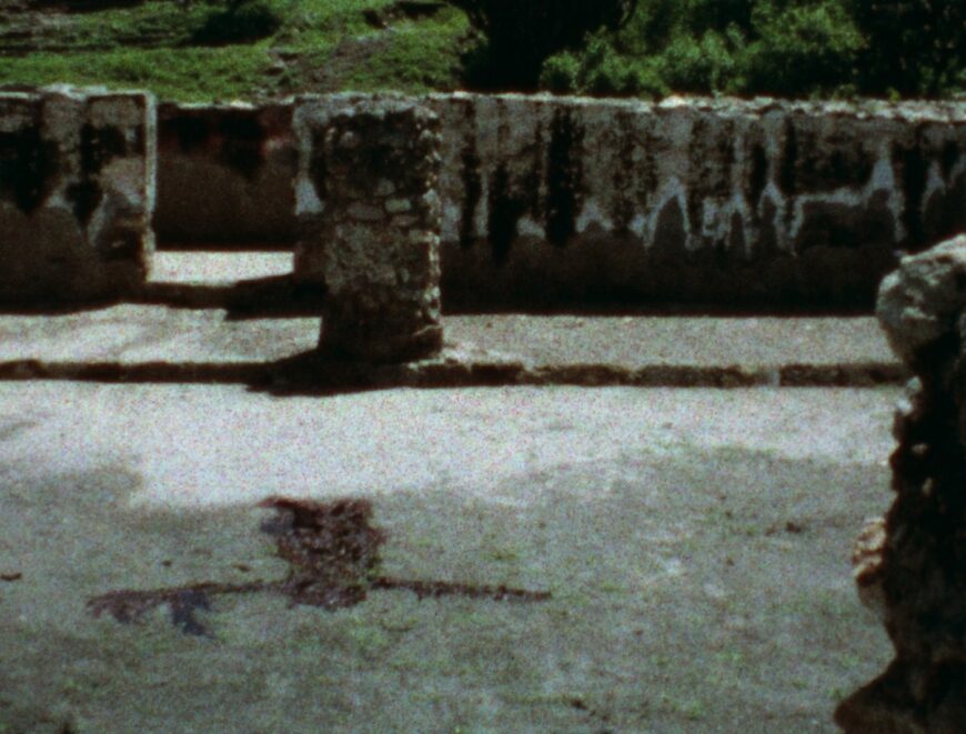 Ana Mendieta, Untitled (Labyrinth Blood Imprint), from the Silueta series, 1974, single-channel Super 8mm film (M+, Hong Kong) © The Estate of Ana Mendieta Collection