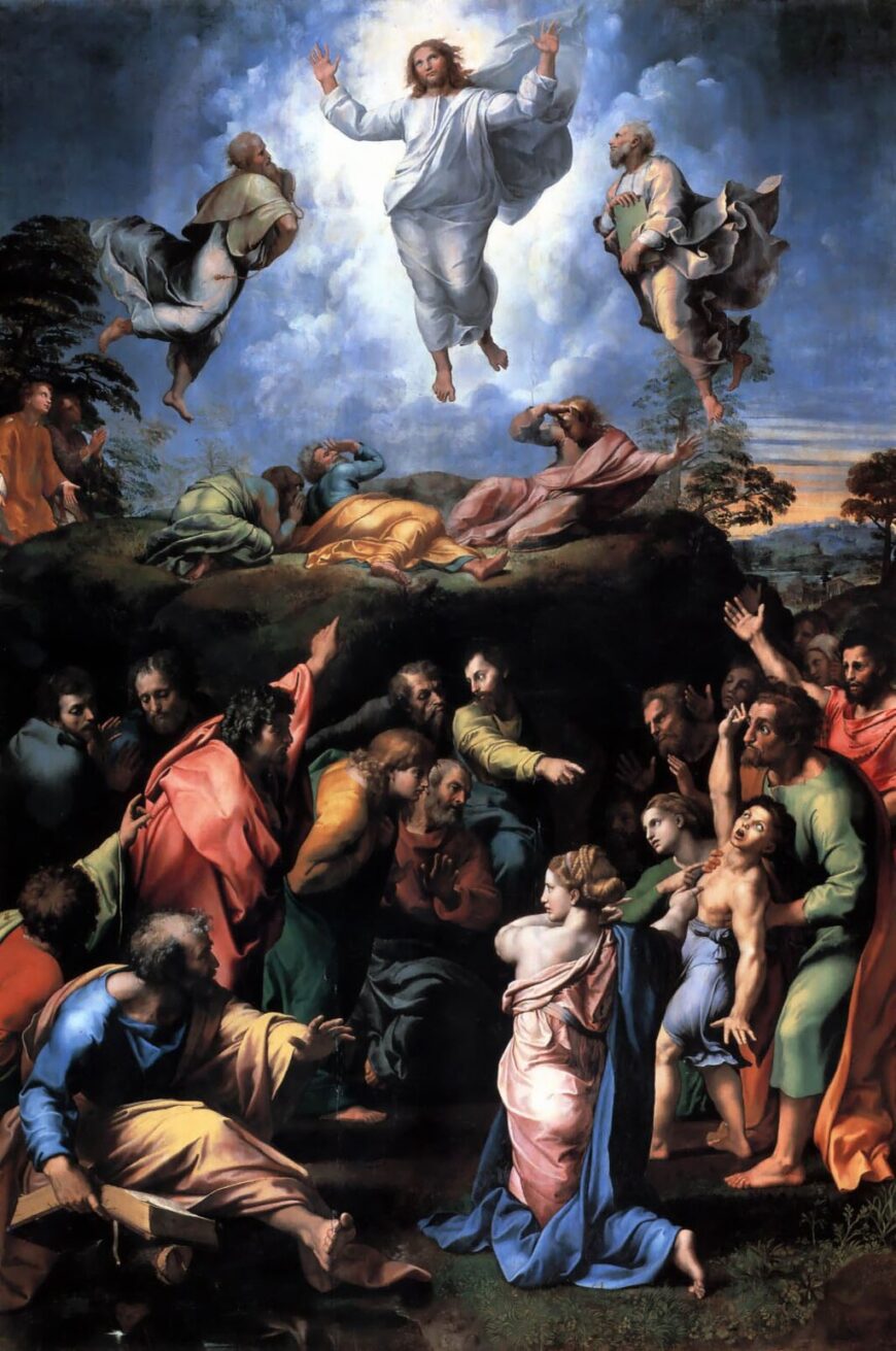 Raphael, The Transfiguration, 1516–20, tempera on wood, 405 x 278 cm (Pinacoteca Vaticana, Vatican City)