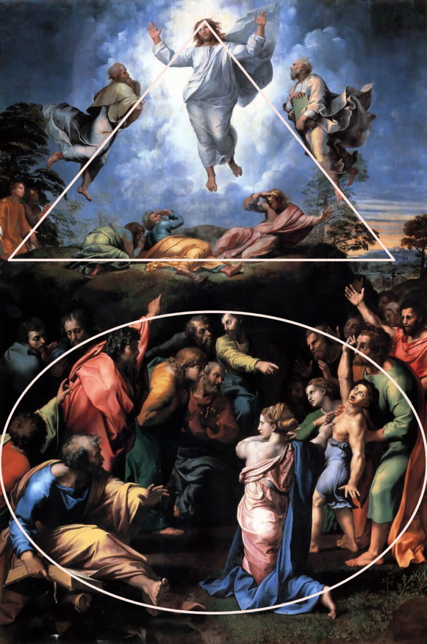 Raphael, The Transfiguration, 1516–20, tempera on wood, 405 x 278 cm (Pinacoteca Vaticana, Vatican City)