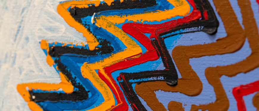 Fritz Scholder, Indian Rug #5, 1972, acrylic on canvas, 203.2 x 172.72 cm (Art Bridges Foundation) © Estate of Fritz Scholder