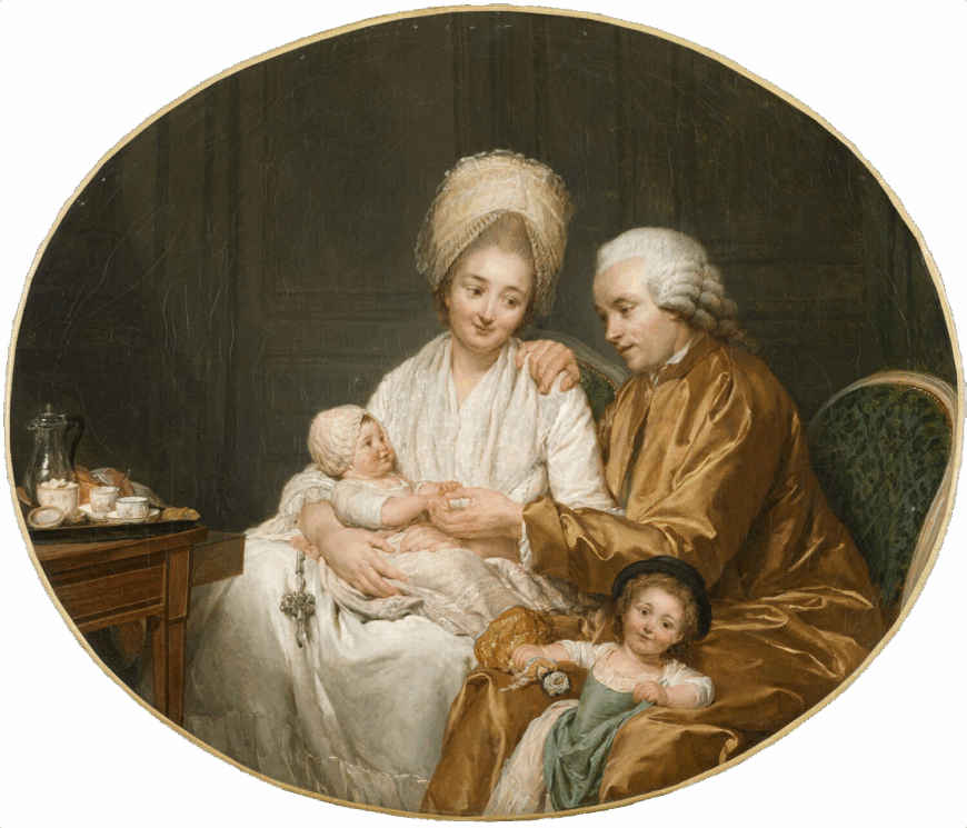 Nicolas-Bernard Lépicié, Portrait of Quatremère and His Family, 1780, oil on canvas, 53 x 62 cm (Musée du Louvre, Paris)