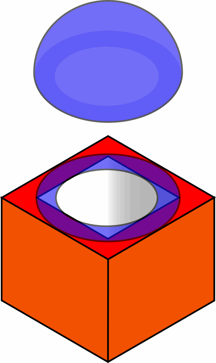 Isometric rendering of how a dome would fit on a square room with no squinches (Courtney Lesoon, CC BY-NC-SA 2.0)