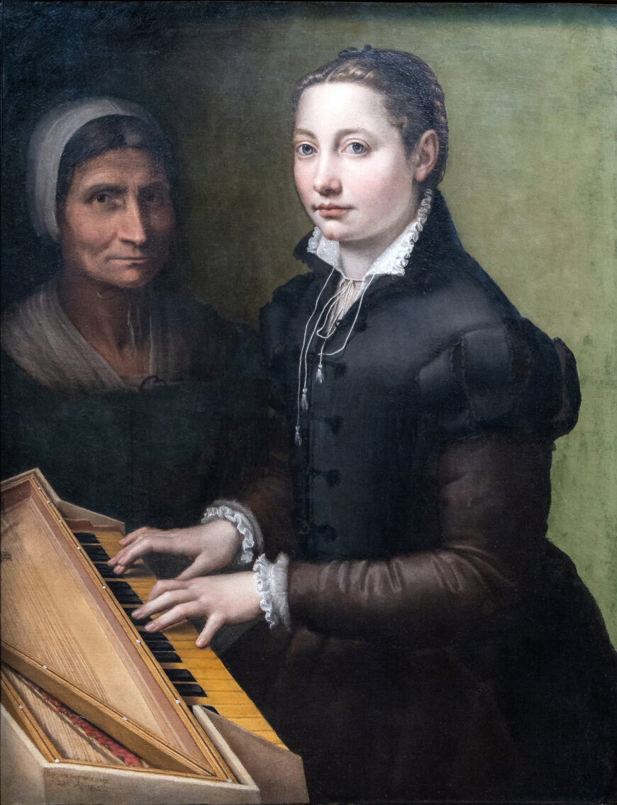 Sofonisba Anguissola, Self-Portrait at Clavichord with Servant, 1561, oil on canvas, 81 x 63 cm (Althorp House, Northamptonshire)